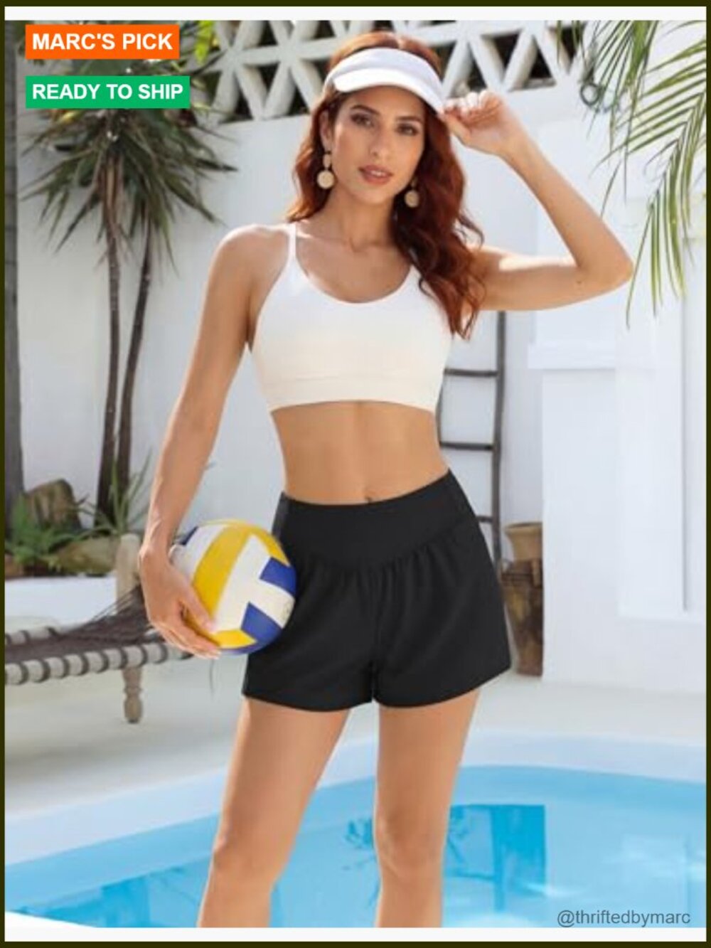 High Waisted Swim Shorts With Pockets Tummy Control Board Shorts View 3
